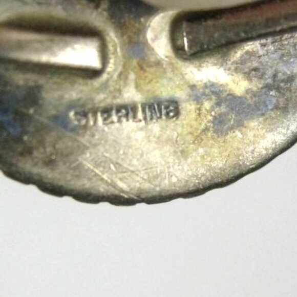 Operculum Shell Eye Sterling Silver 925 Ring Vintage Statement Size 9.5 - Picture 5 of 10